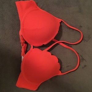 Coral colored bikini top
